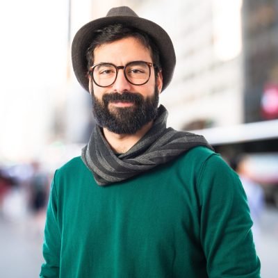 Artist over white